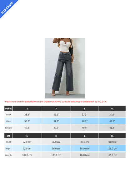 High Waist Straight Leg Jeans