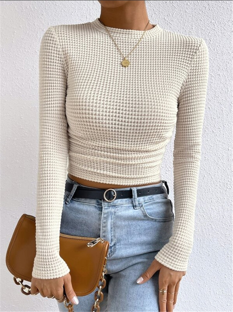 Solid Color Waffle Slim Fit T-Shirt