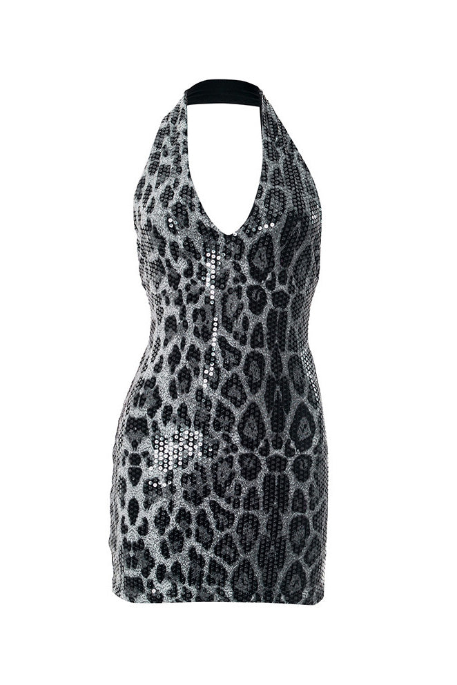 Deep V Backless Mini Dress