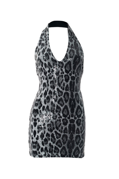 Deep V Backless Mini Dress