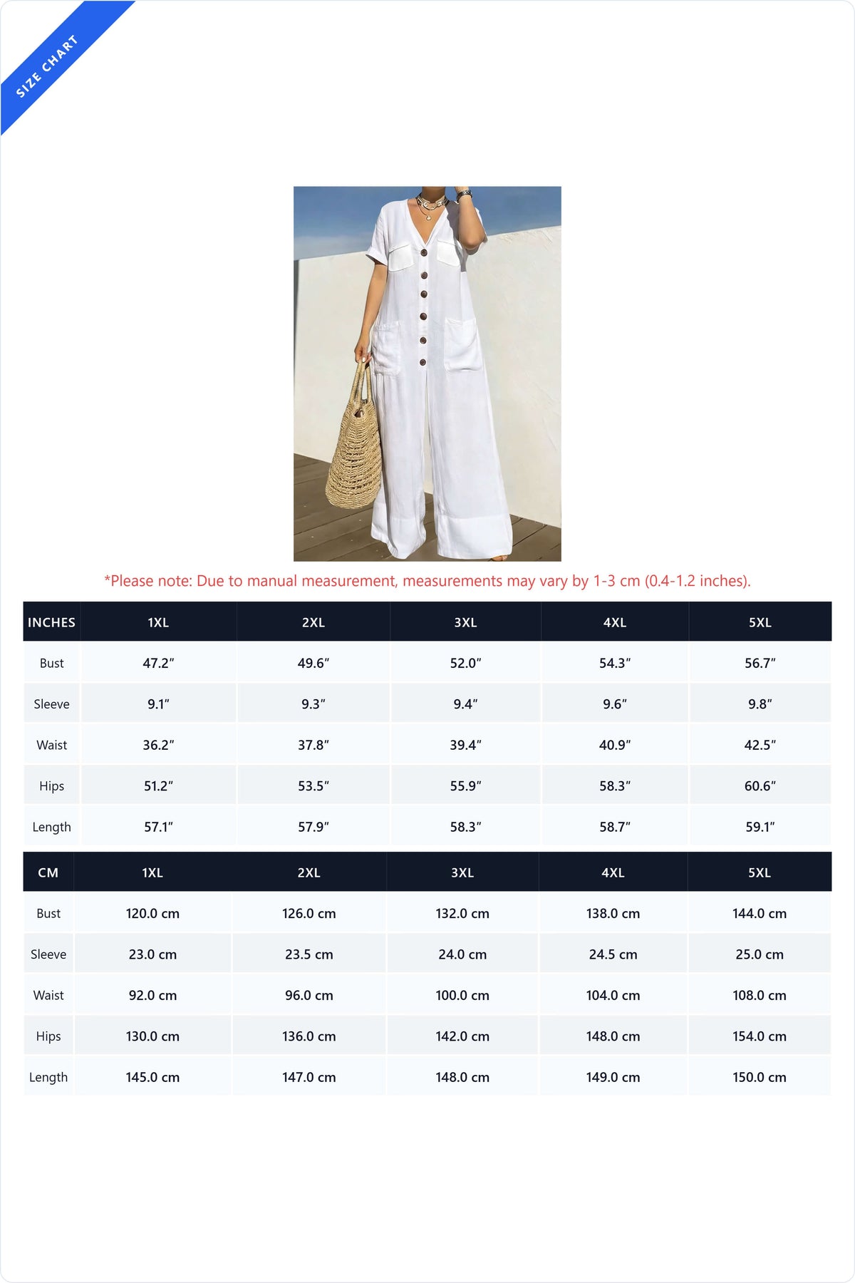Plus Size Relaxed Button-Front Wide Leg Jumpsuit
