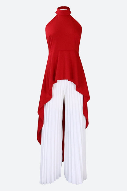 Halter Tunic Top & Pleated Pants Set
