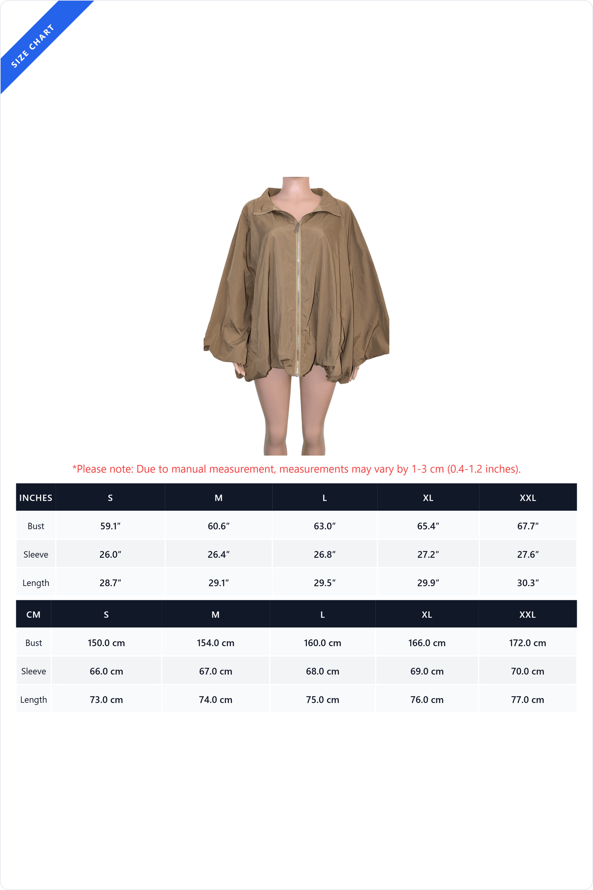 Oversized Zip-Up Bubble Jacket