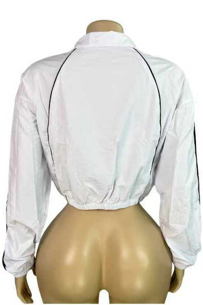 Retro Sport Cropped Track Jacket