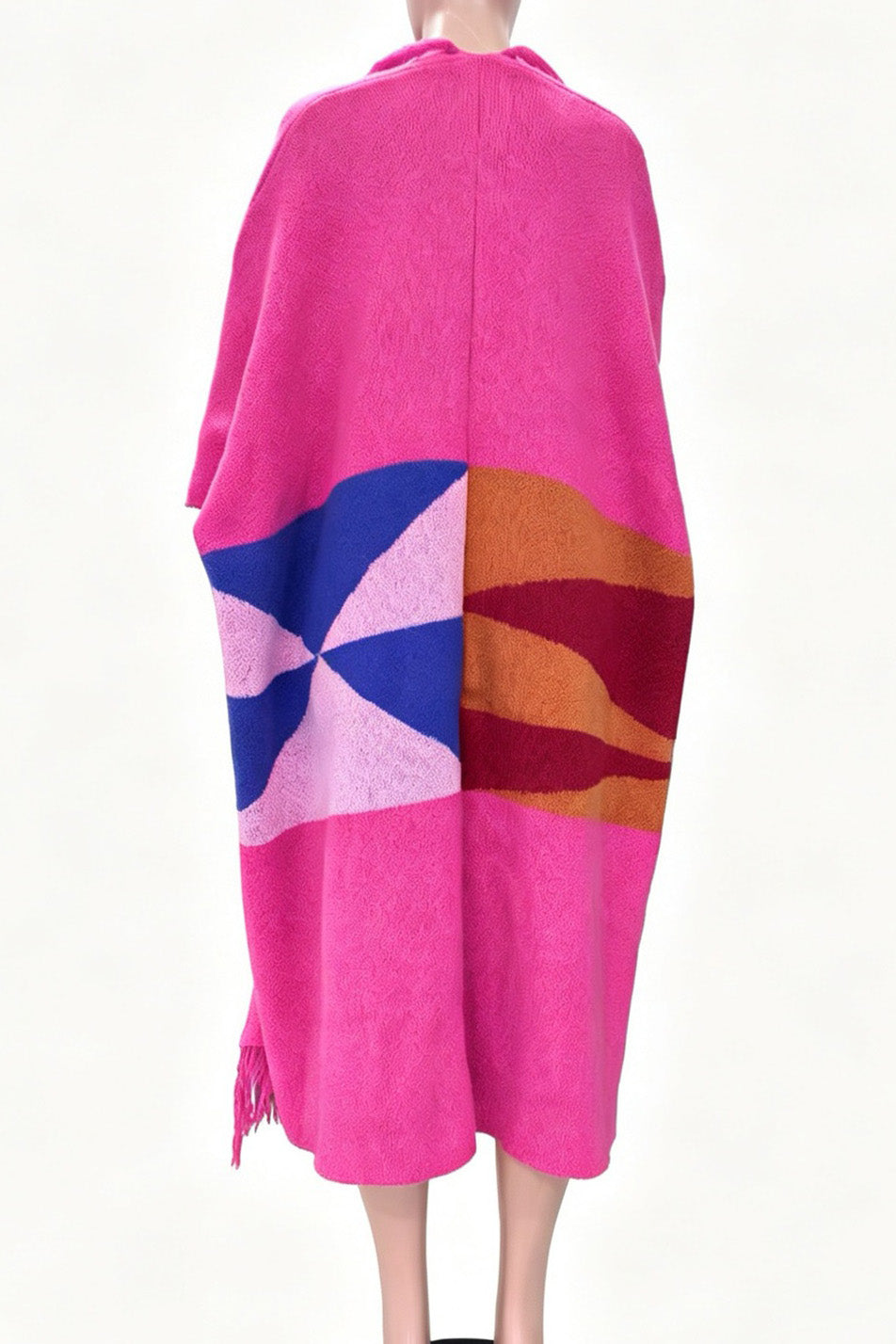 Abstract Fringed Oversized Kaftan