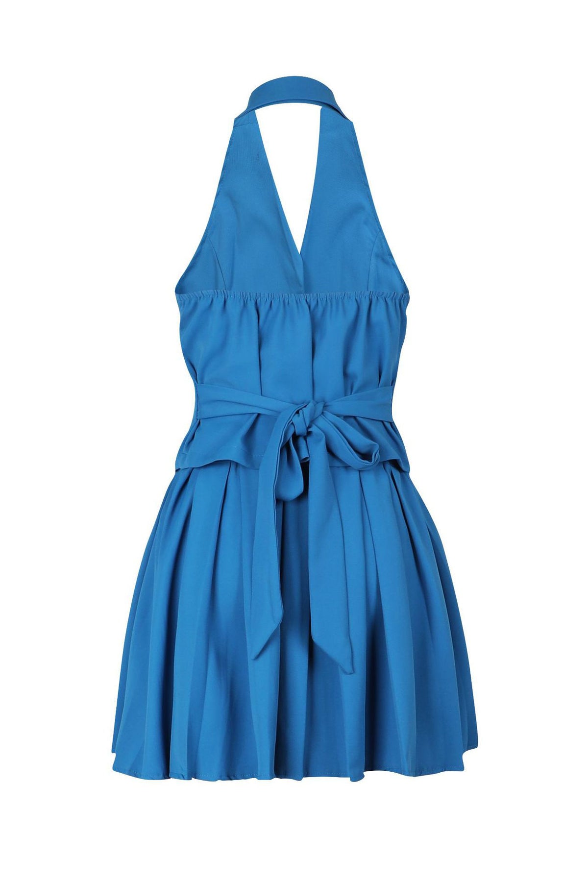 Halter Tuxedo Top & Pleated Skirt Set