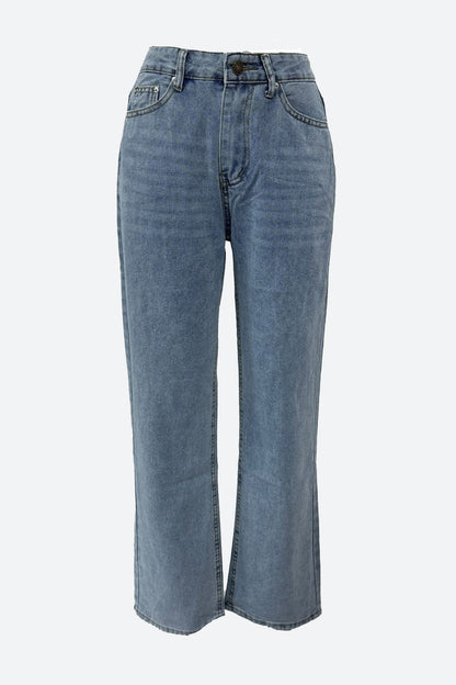 Vintage High Waist Loose Straight Wide Jeans
