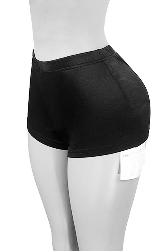 Shiny Satin Bodycon Mini Shorts