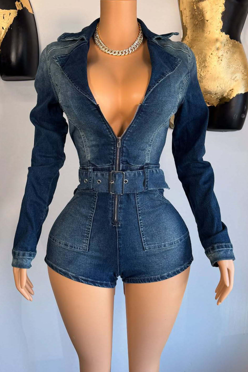 Denim Stretch Romper