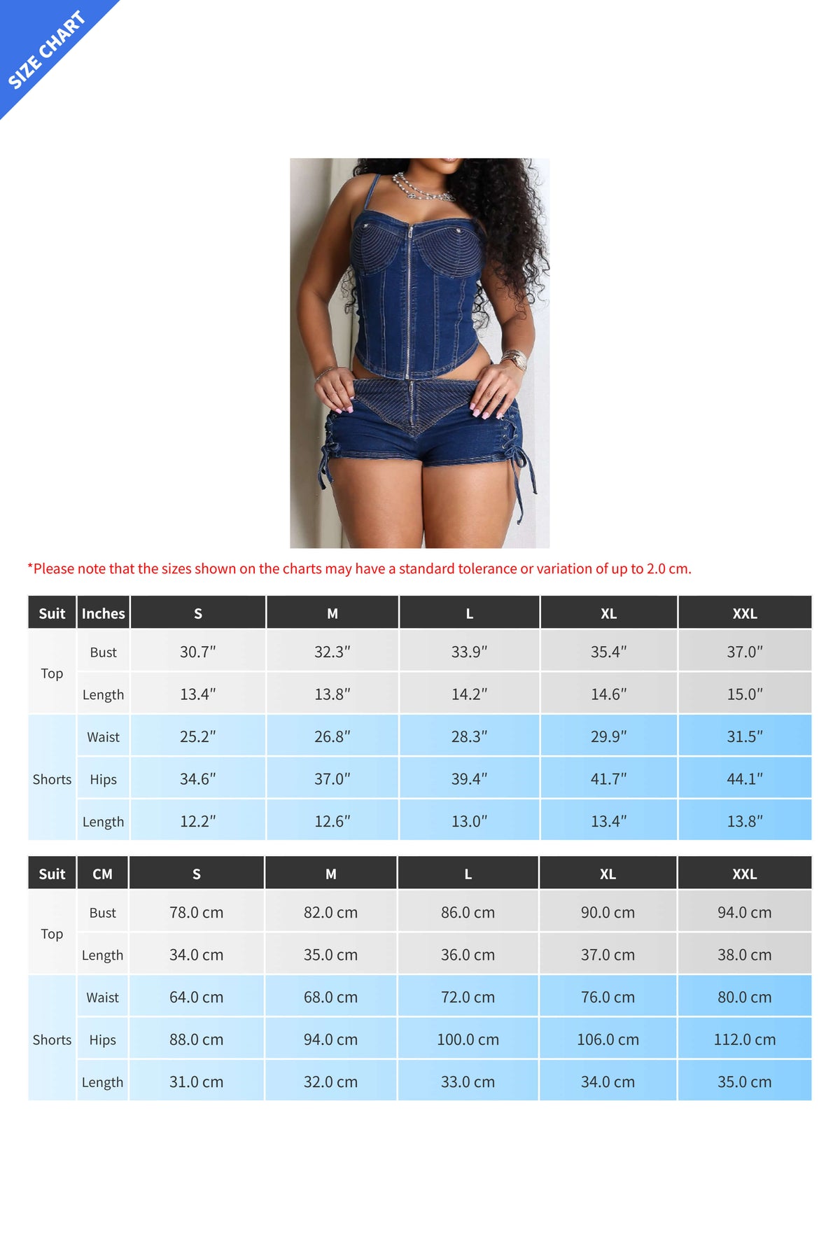 Fashion Straps Denim Set - Casual Shorts