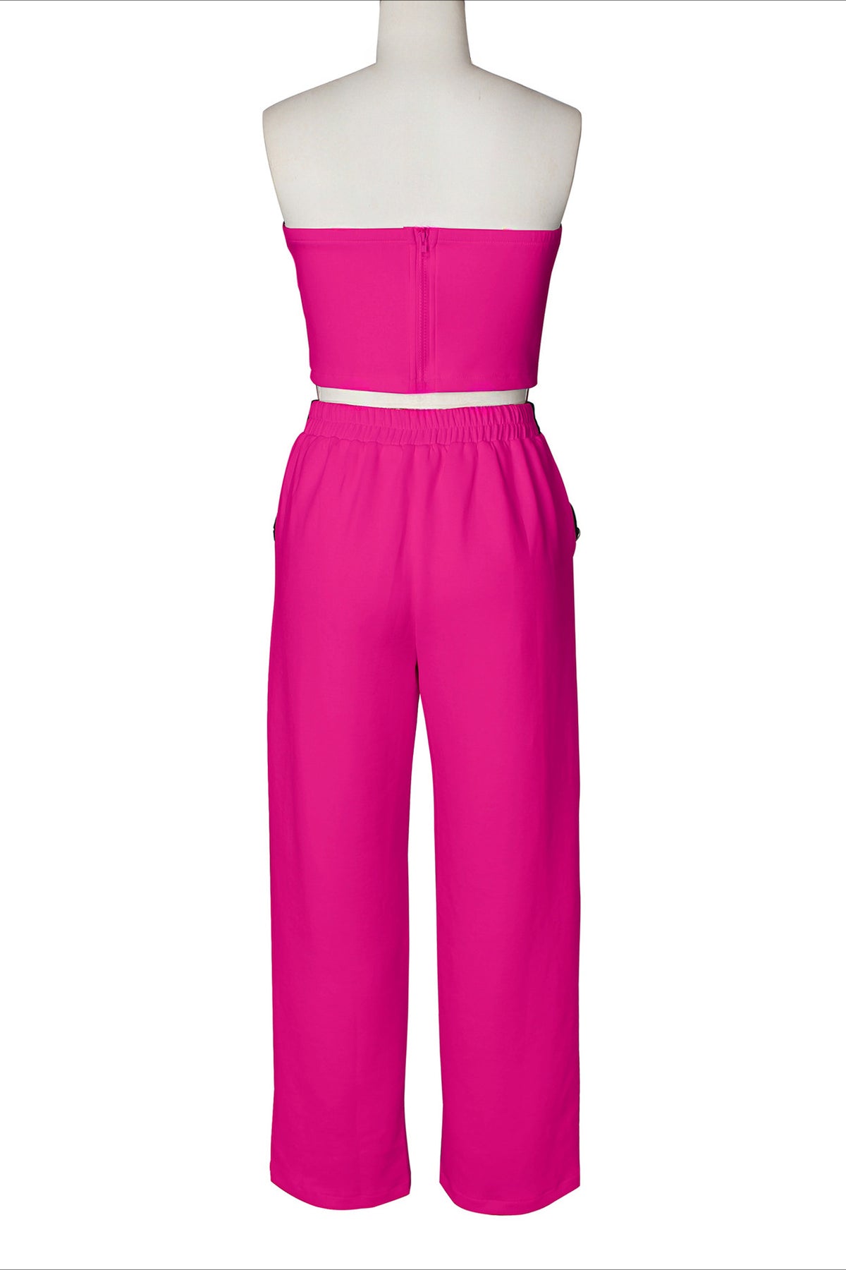 Wide-Leg Pant Suit with Wrap Detail Top