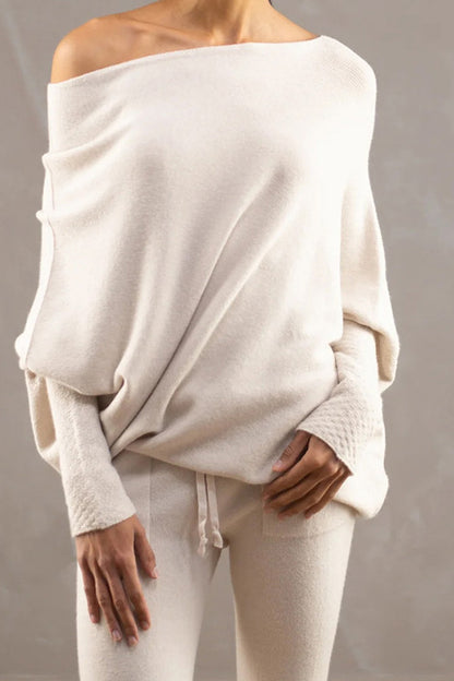 Solid Crew Neck Long Sleeve Top
