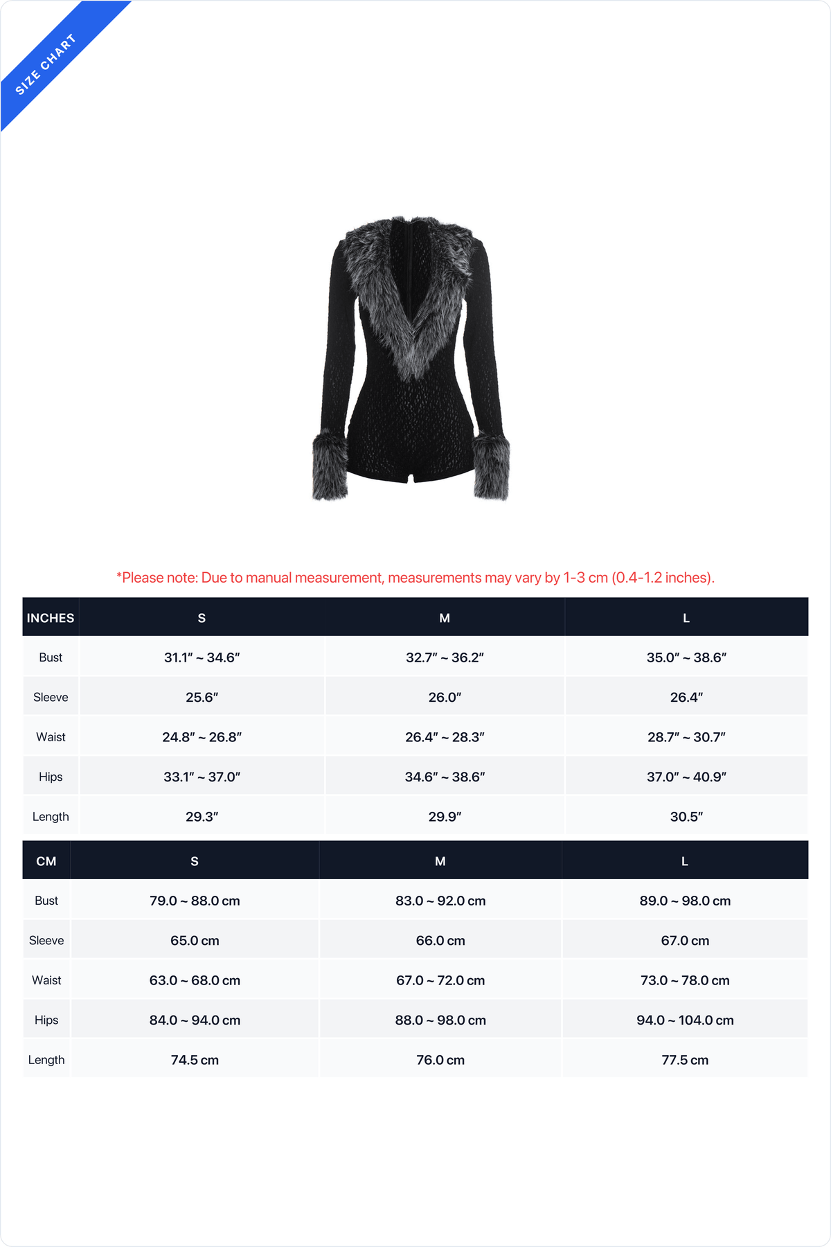 Plush-Trim V-Neck Long-Sleeve Romper