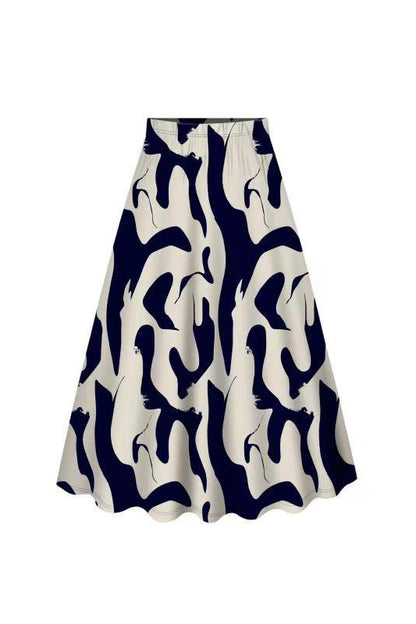Ruched Wrap Top & Abstract Skirt Set