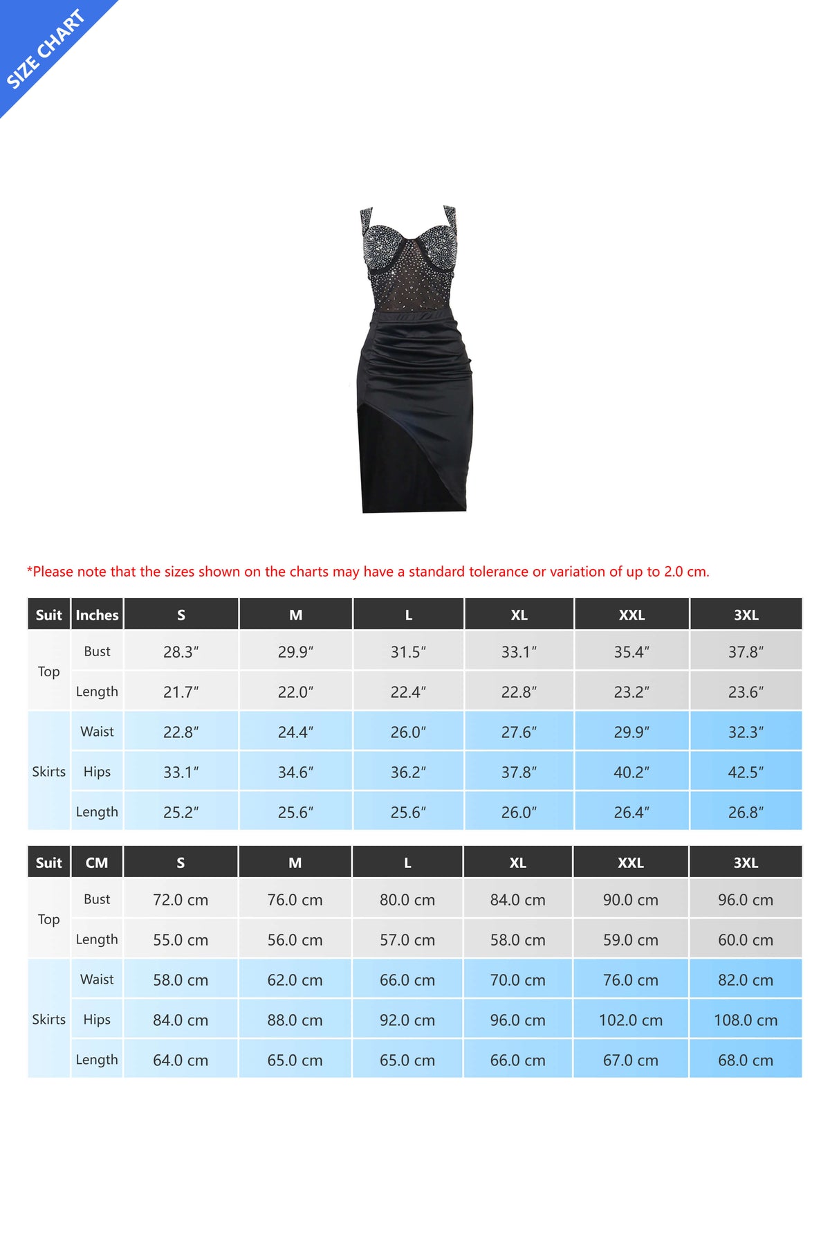 Rhinestone Bodysuit & Pencil Skirt Skirt Set