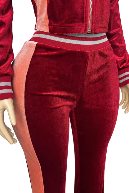 Graphic Velour Flared Track Set