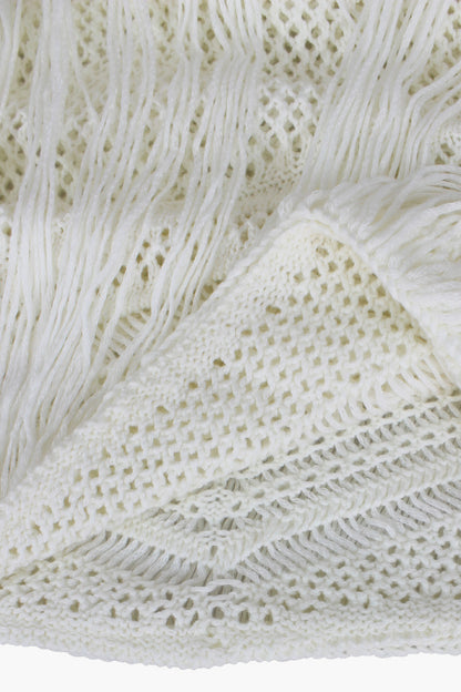 Strapless Crochet Fringe Maxi Dress