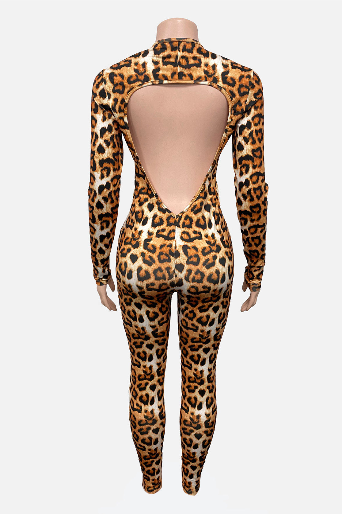 Backless Deep V Long Sleeve Bodysuit