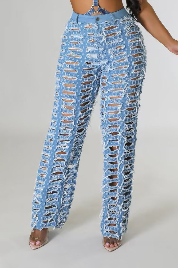 Relaxed Over Distressed Jeans