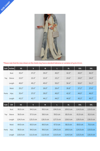 Colorblock Loose Shirt & Pants Set