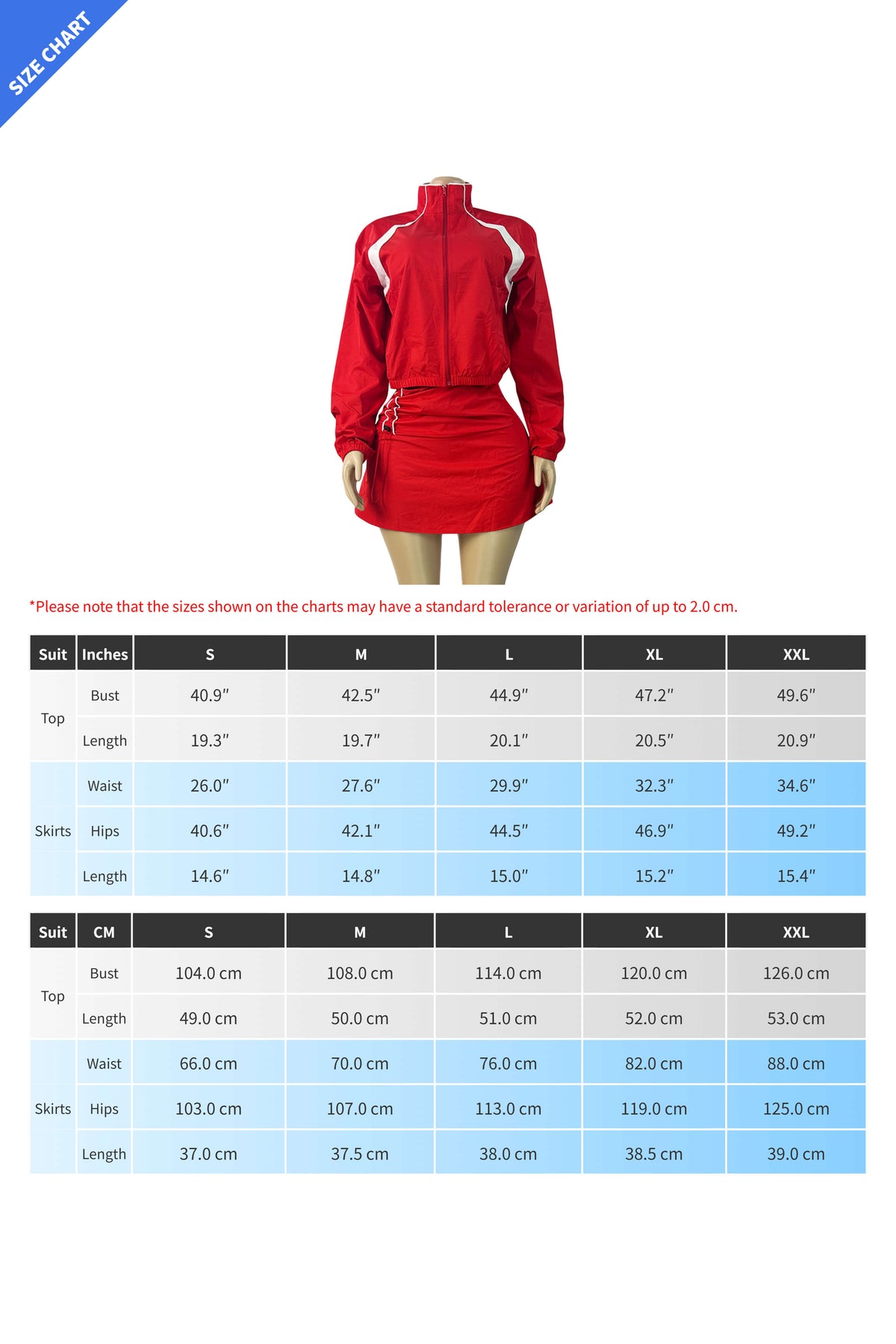 Contrast Panel Windbreaker & Skirt Set