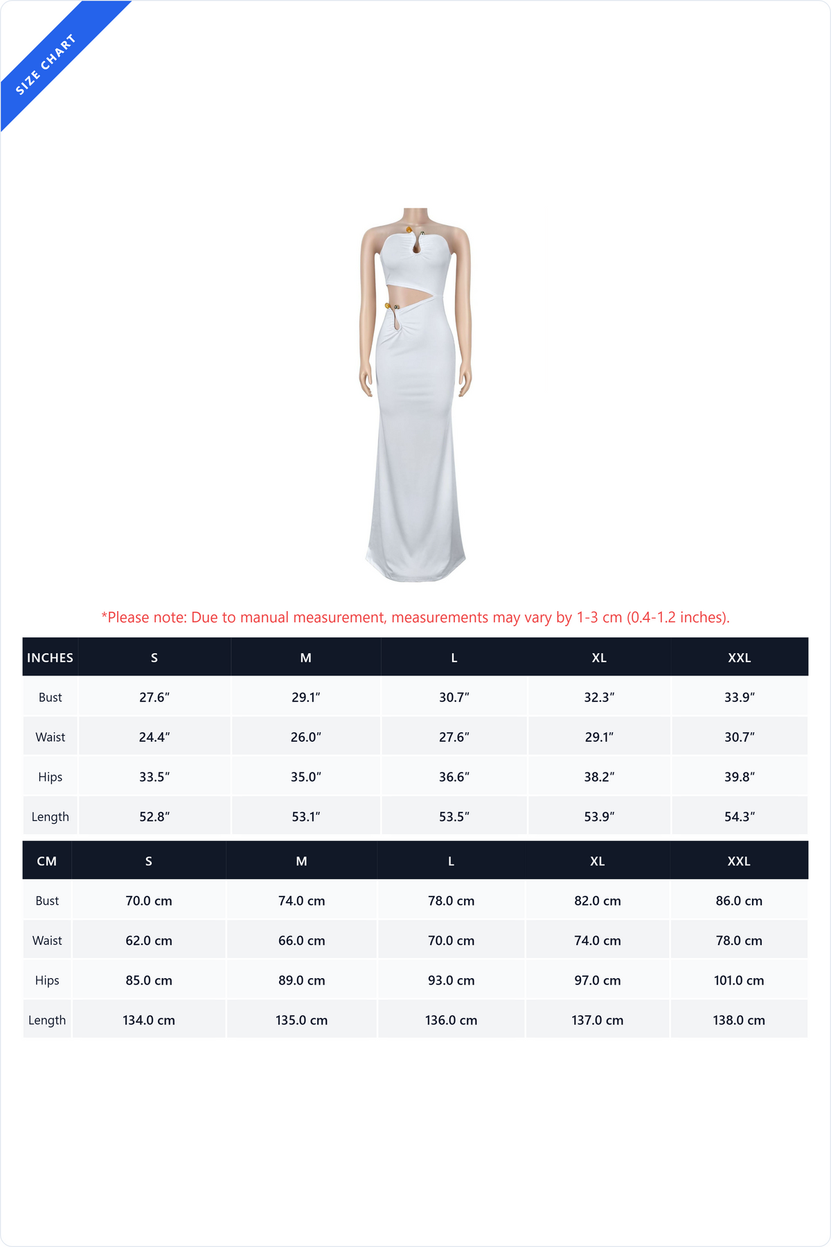 Strapless Hardware Cutout Maxi Dress