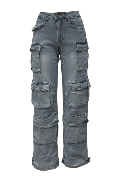 Multi-Pocket Utility Cargo Jeans
