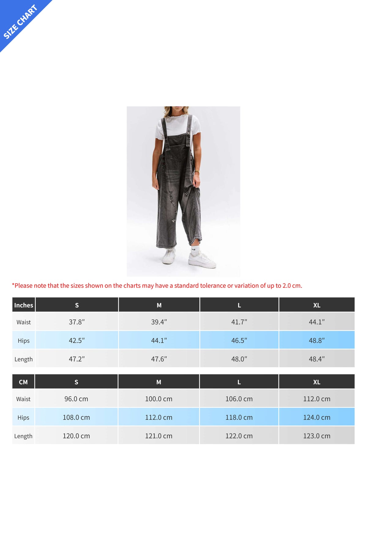 Loose Fit Distressed Denim Overalls