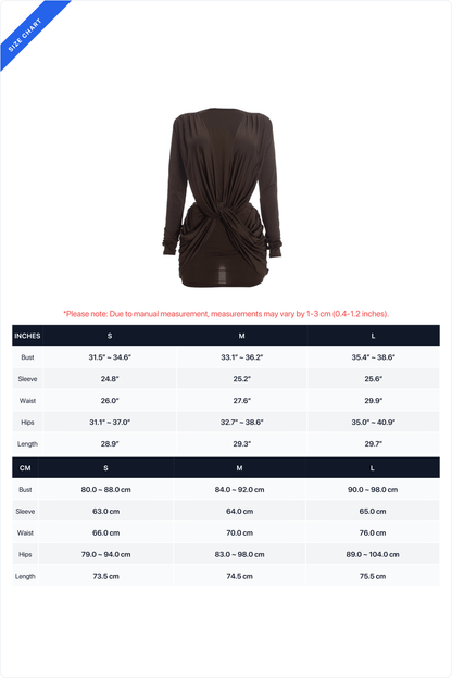 Twist-Front Cutout Long-Sleeve Mini Dress