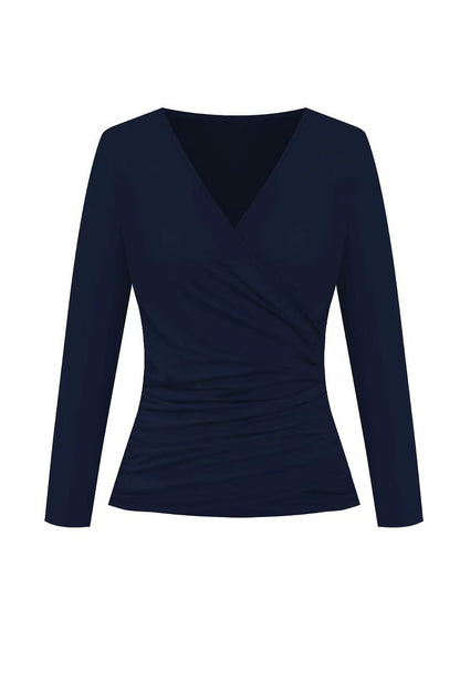 Ruched Wrap Top & Abstract Skirt Set