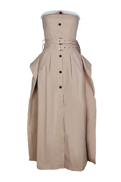 Strapless Buckle Maxi Dress