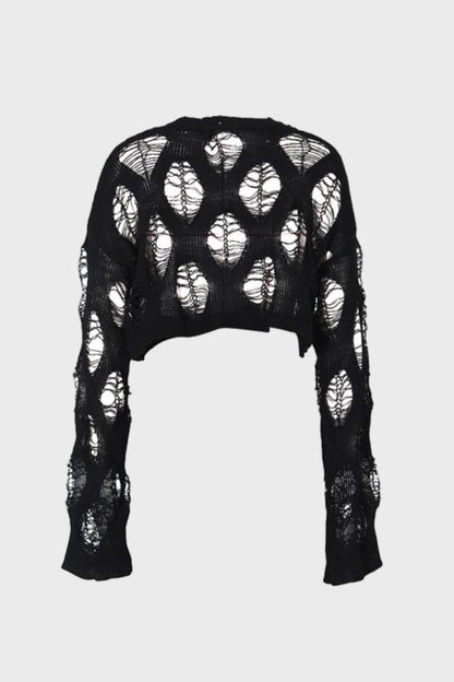 Crochet Sweater Long Sleeve Hollow Out Knit Top