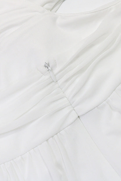 V-Neck Backless Sheer Jumpsuit