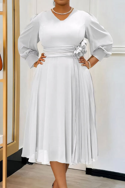 Solid Color A-Line Dress
