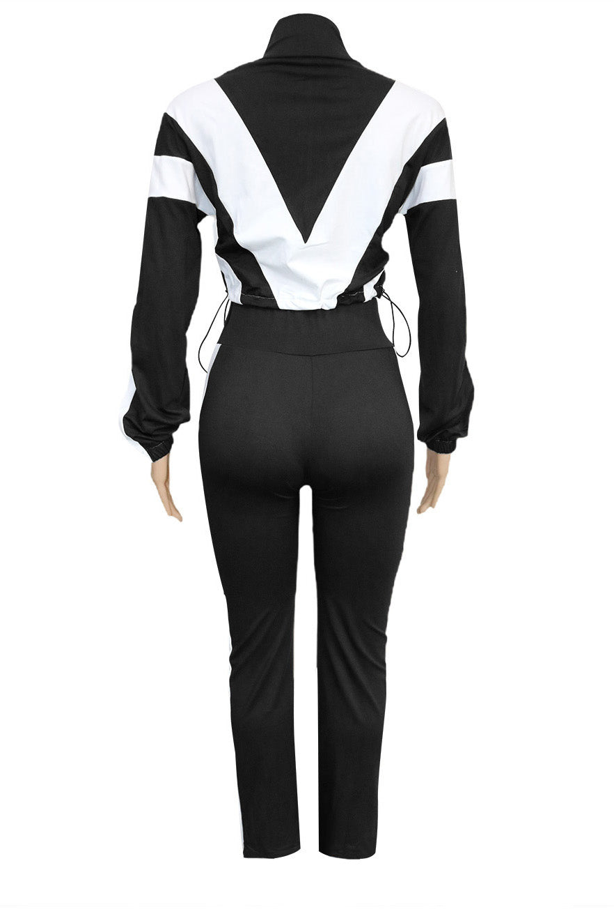 Sporty Color Block 2-Piece Tracksuit