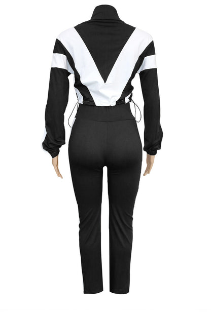 Sporty Color Block 2-Piece Tracksuit