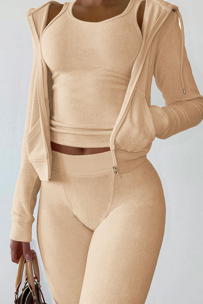 Zip Hoodie, Tank & Pants Three-Piece Lounge Set