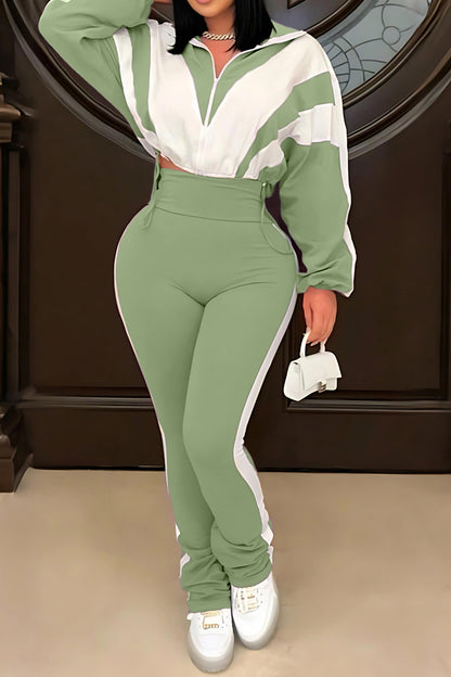 Sporty Color Block 2-Piece Tracksuit