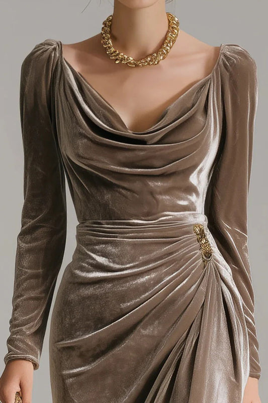 V Neck Midi Sheath Dress