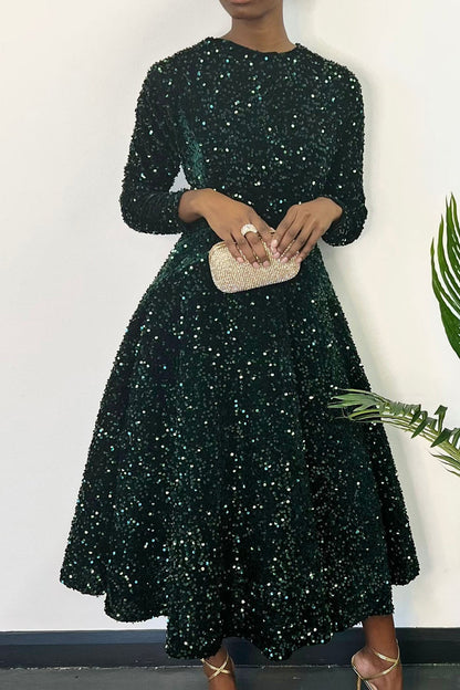 Sequin Long Sleeve Dresses