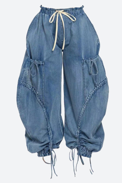 Denim Pocket Cargo Jeans