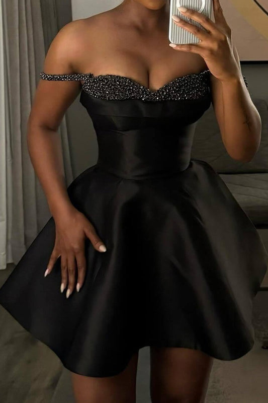 Elegant Sequin Strapless Mini Dress