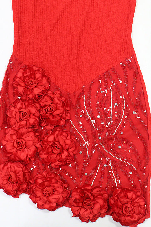 Embellished Rosette Mini Dress