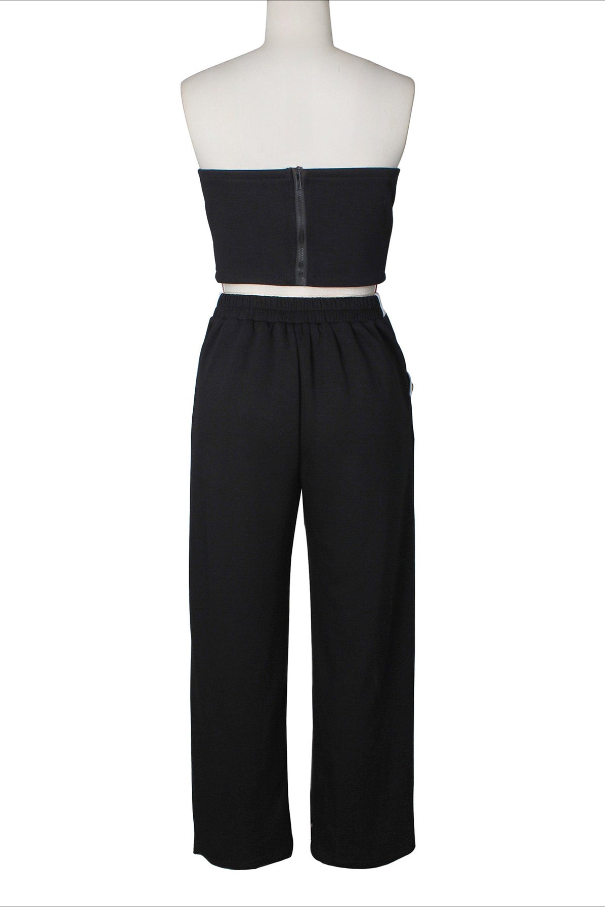 Wide-Leg Pant Suit with Wrap Detail Top