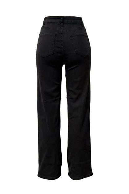 Pearl Embellished Floral Cutout Jeans