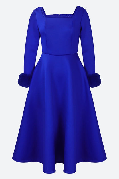 Long Sleeve Square Neck Maxi Dresses