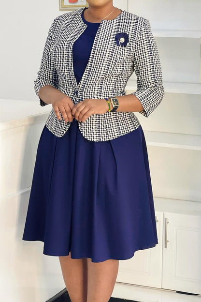 2-Piece Tailored Jacket & A-Line Dress Set