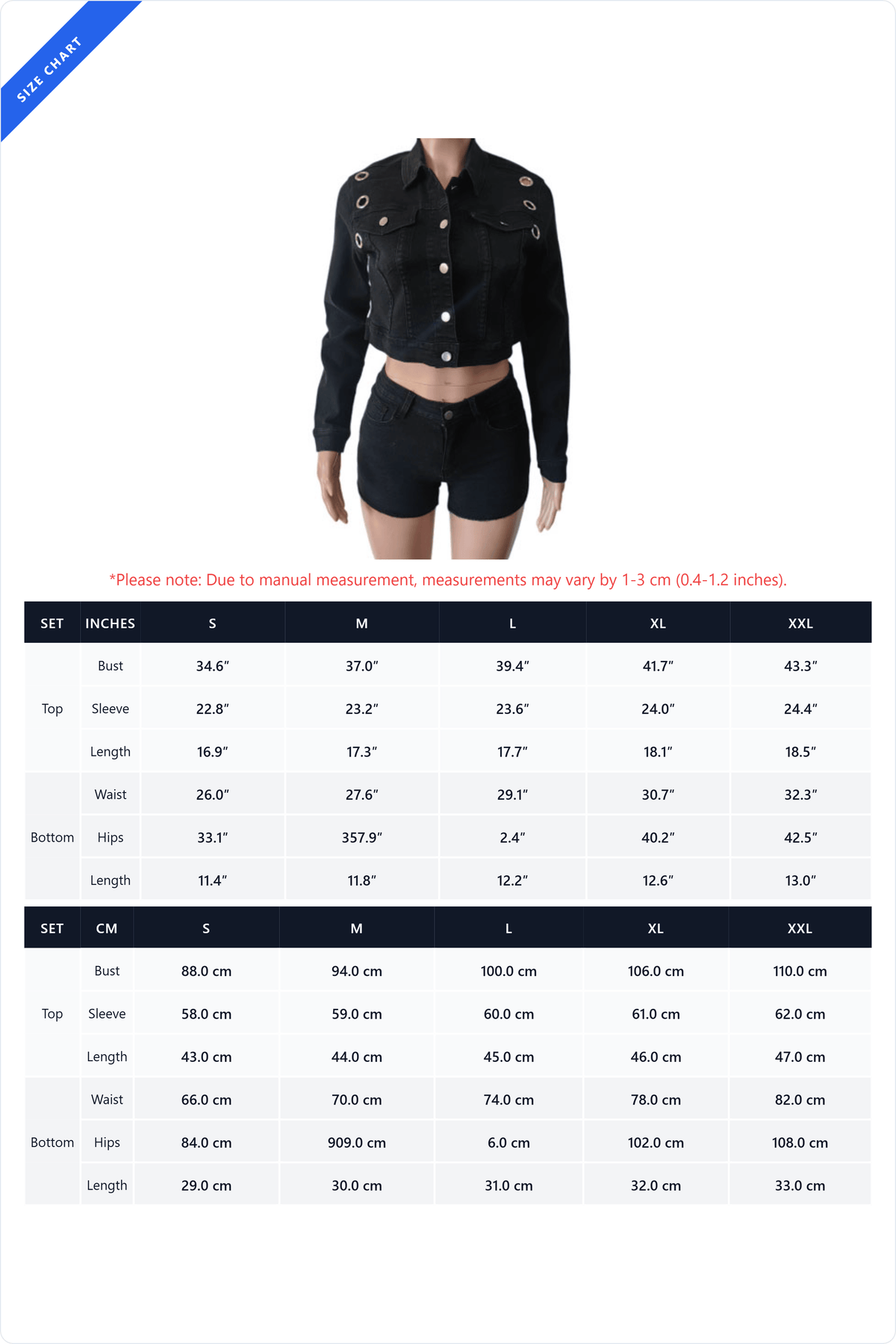 Eyelet Cropped Denim Jacket & Shorts Set