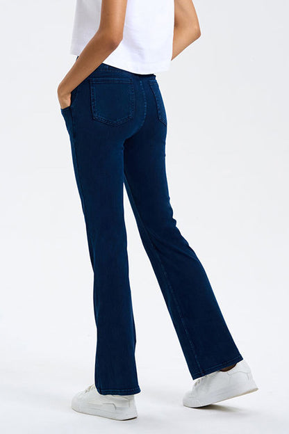 High-Stretch Crossover Flare Yoga Jeans