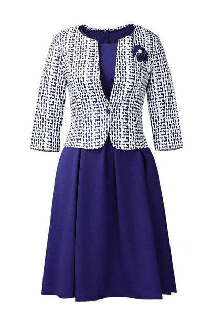 2-Piece Tailored Jacket & A-Line Dress Set